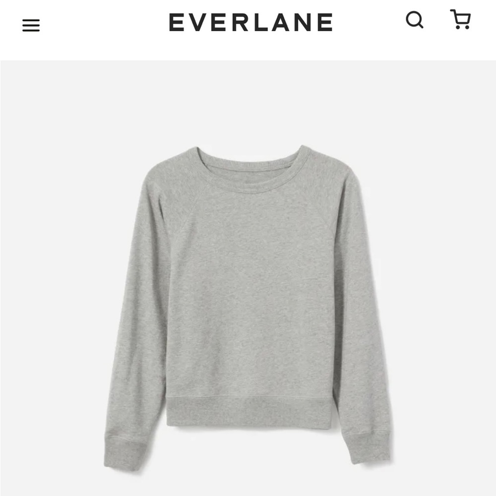 Everlane Lightweight French Terry Crew - Grey Sz XL